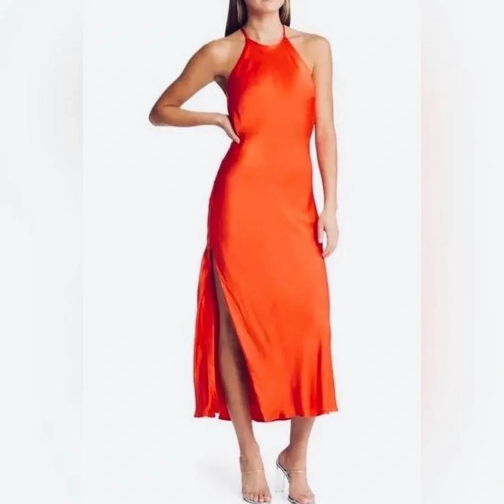 NWT Bardot Mila Cowl Slip Dress in Fire Red - Picture 2 of 8